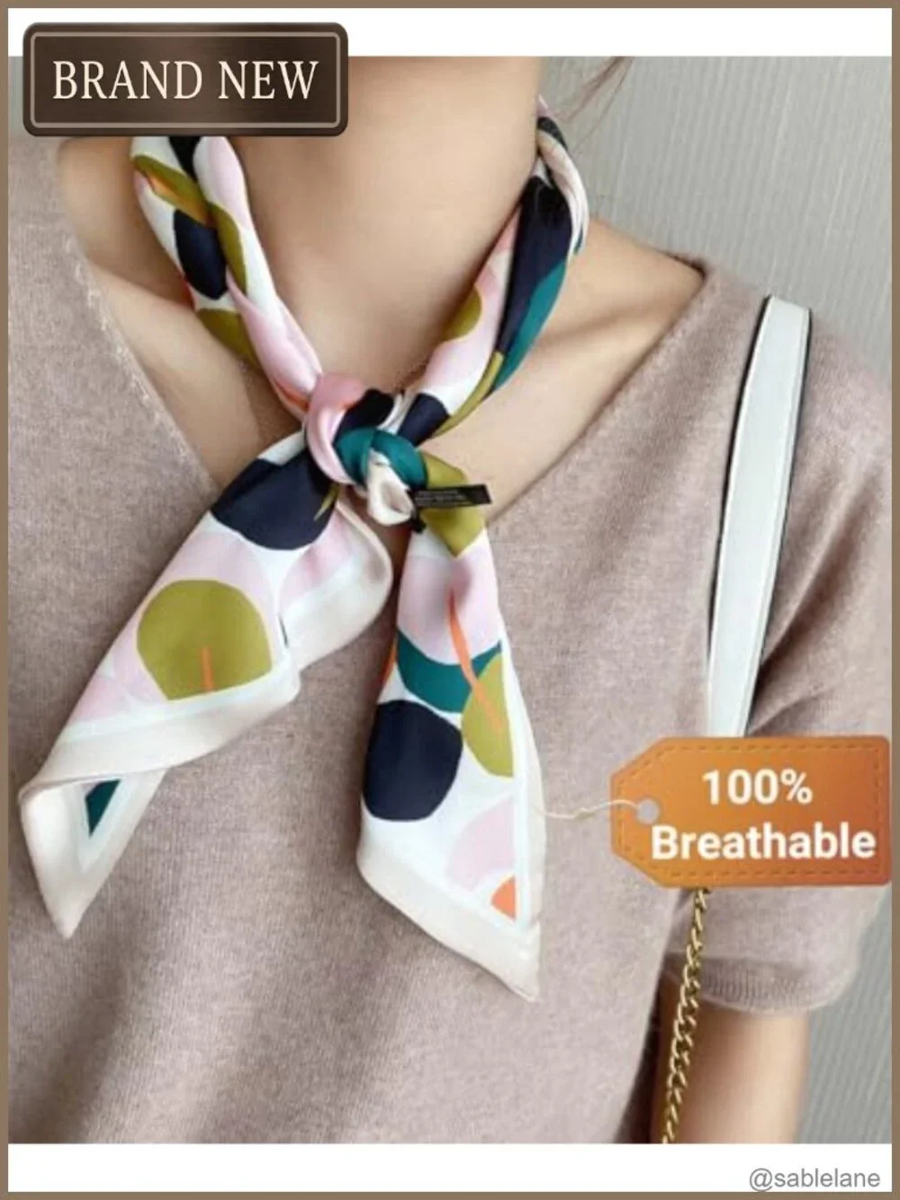 Silk Feeling Satin Hair Scarf Wrap - Fashion Neck Scarf for Women